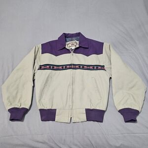 Vintage Western Frontier Men's Purple and Cream Jacket